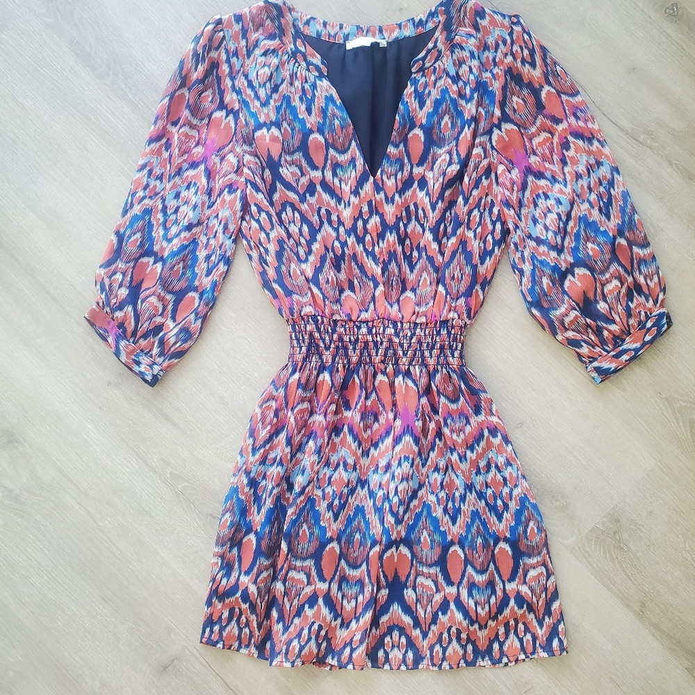 Orange and blue dress